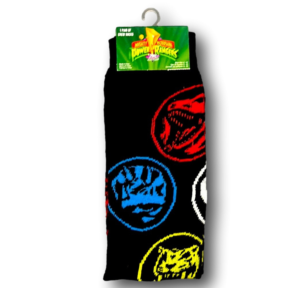 3/$20 Mighty Morphin Power Rangers Funny Novelty Crew Socks - NWT